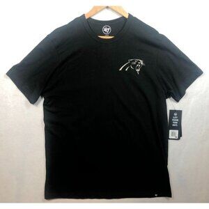 '47 Carolina Panthers Football T-Shirt Flint Black Crew Neck NFL Men's Large L